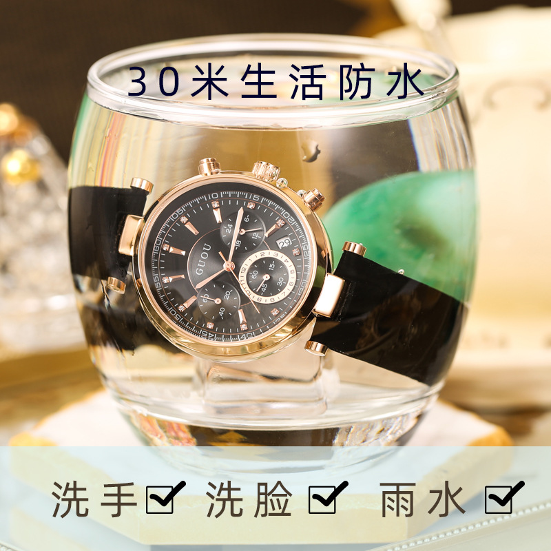 Trend capacious leather swiss watch