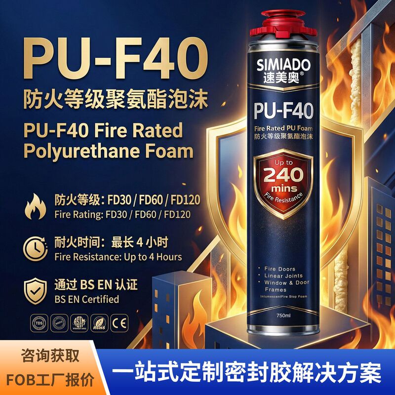 Pu-F40 Fire Resistant Polyurethane Foam|Bs En Certification|Building Fireproof Sealing Pu-F40 Fire Resistant Polyurethane Foam|Bs En Certification|Building Fireproof Sealing