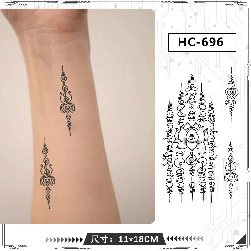 [14 вариантов] Thai Bible explosion half -armed herbal juice tattoo sticker waterproof long -lasting male high face value