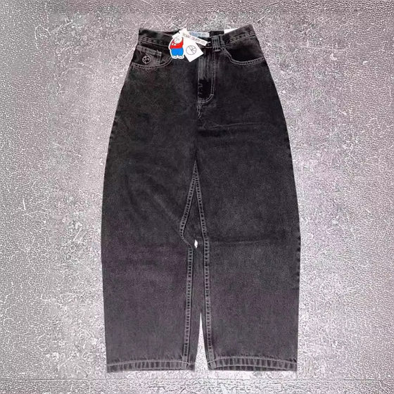 American-style Y2K Polar Big Boy Hip-hop Embroidered All-match Jeans Men's All-match Casual Straight Jeans