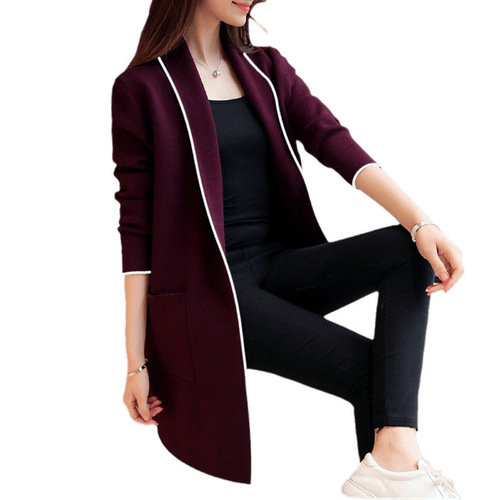 New Autumn/Winter Korean Women's Loose Fit Casual Solid Color Sweatshirt Long Sleeve Cardigan Outerwear Trendy