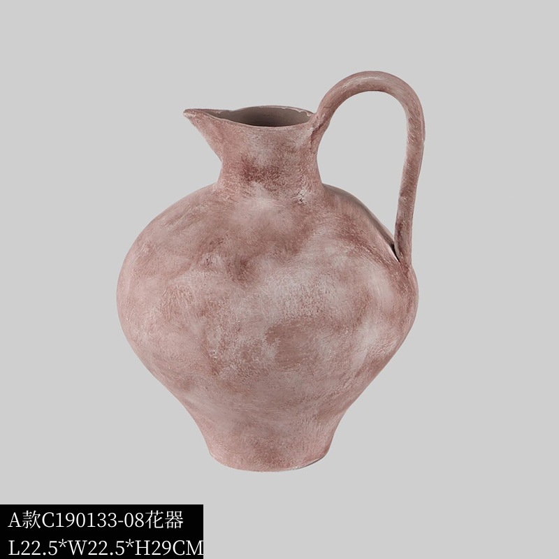 寂しい風のモランディ色の陶磁器の花瓶の家庭の見本の部屋の民宿の食卓の柔らかい服の乾いた花の器の装飾の置物