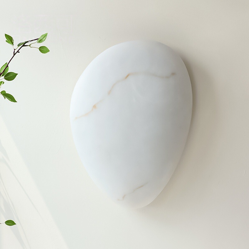 Minimalist Creative Pebble Imitation Marble Wall Lamp Designer Ultra-Thin Living Room Entrance Background Bedroom Children's Room Lamps