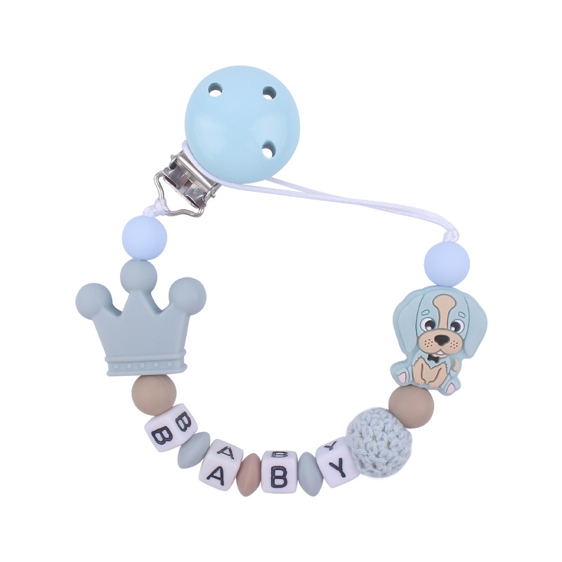 Suministros de bebé de silicona chupete Cadena de dibujos animados animal perro mordedura de silicona molar Cadena de juguete Nuevo