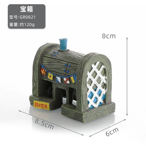 Fish tank landscaping pineapple house shelter cave Spongebob's home fish tank decoration cartoon ornaments fish and shrimp shelter house
