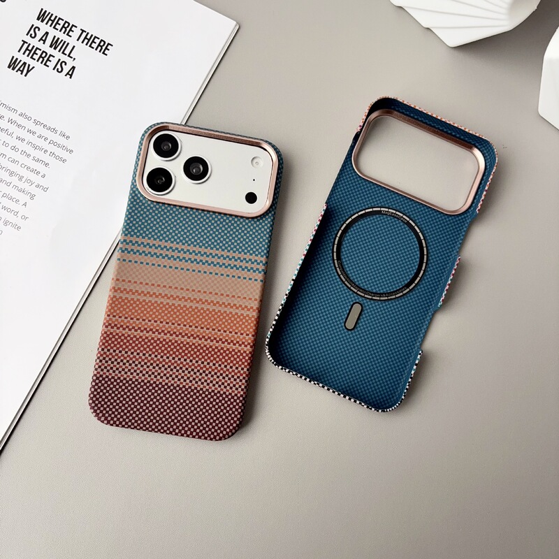 Suitable for Apple 17Promax Mobile Phone Case California Old Dream iPhone 17 Ultra-Thin Magnetic Kevlar Pattern Protective Case