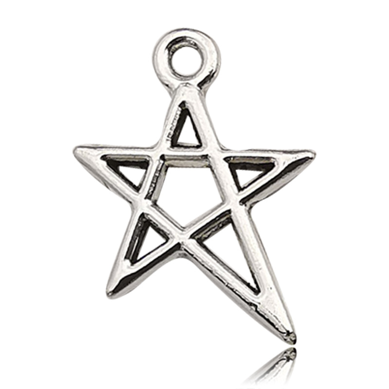 Retro DIY accesorios de joyería de aleación hechos a mano 1 Estrella hueco estrella de cinco puntas collar de meteorito pendientes colgante