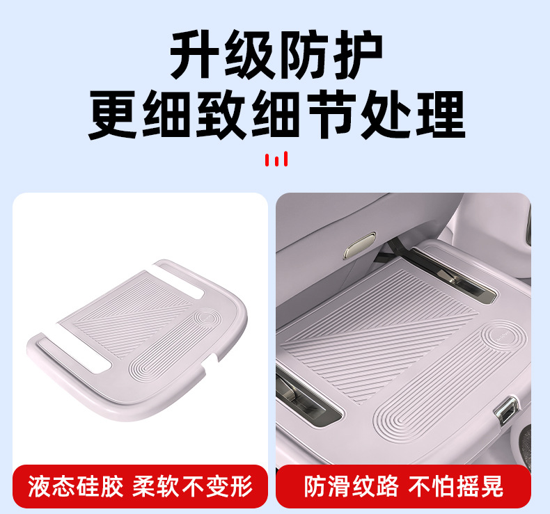 Suitable for 26 Models of Zhiji Ls9/Ls8, Special Small Table Board Silicone Protective Pad, Anti-Slip, Shock-Absorbing, Wear-Resistant Car Interior Accessories