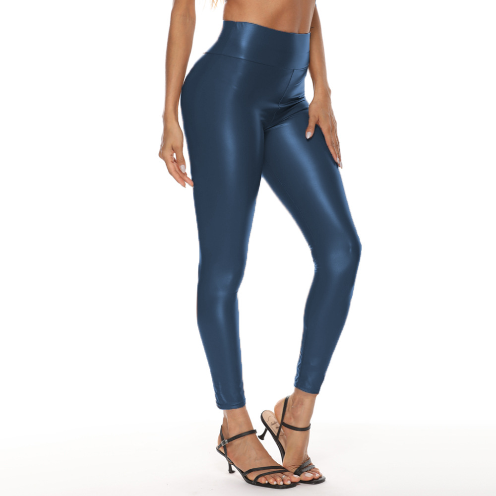 Pantalons en cuir colorés pour femmes, pantalons en cuir taille haute, leggings pour femmes, pantalons sexy pour femmes avec élastique à quatre voies_voghion.com
