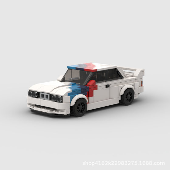 MOC building blocks compatible with Lego speed series 8-grid treasure code E30 M3 racing car assembling boy speed Champion