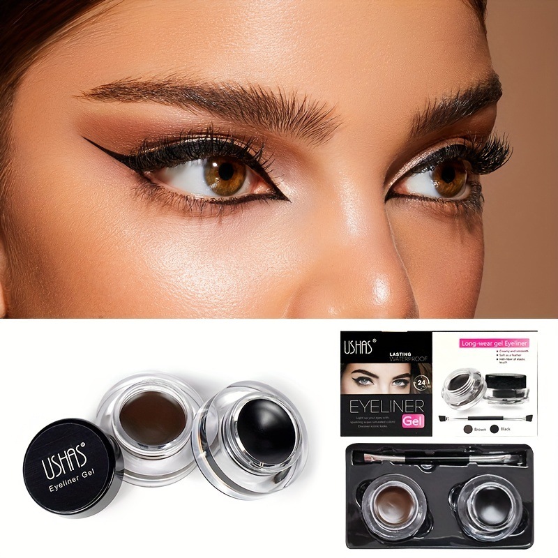 USHAS shadow bottle with cream eyeliner brush waterproof and sweat resistant eye makeup_voghion.com