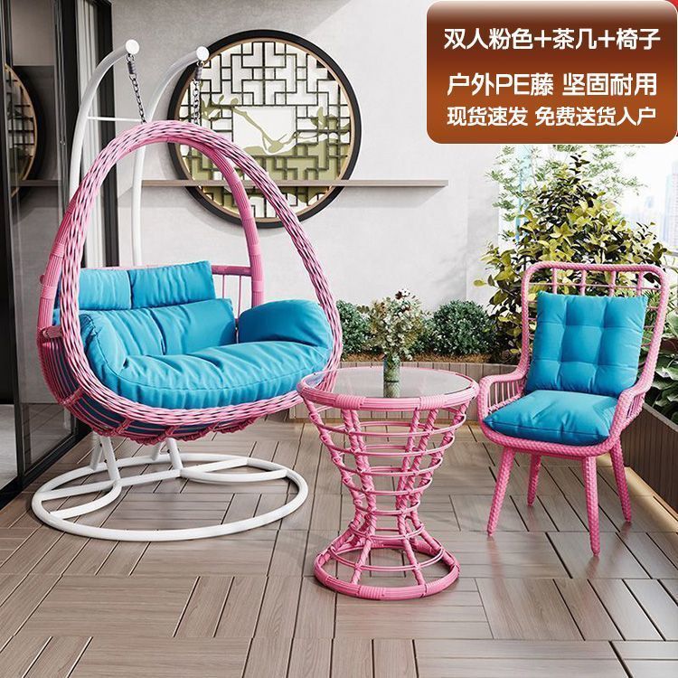 屋内スイングハンギングチェアホームリビングルームバルコニー屋外中庭ハンギングバスケットチェア怠惰なソファロッキングチェアハンモック籐椅子|undefined