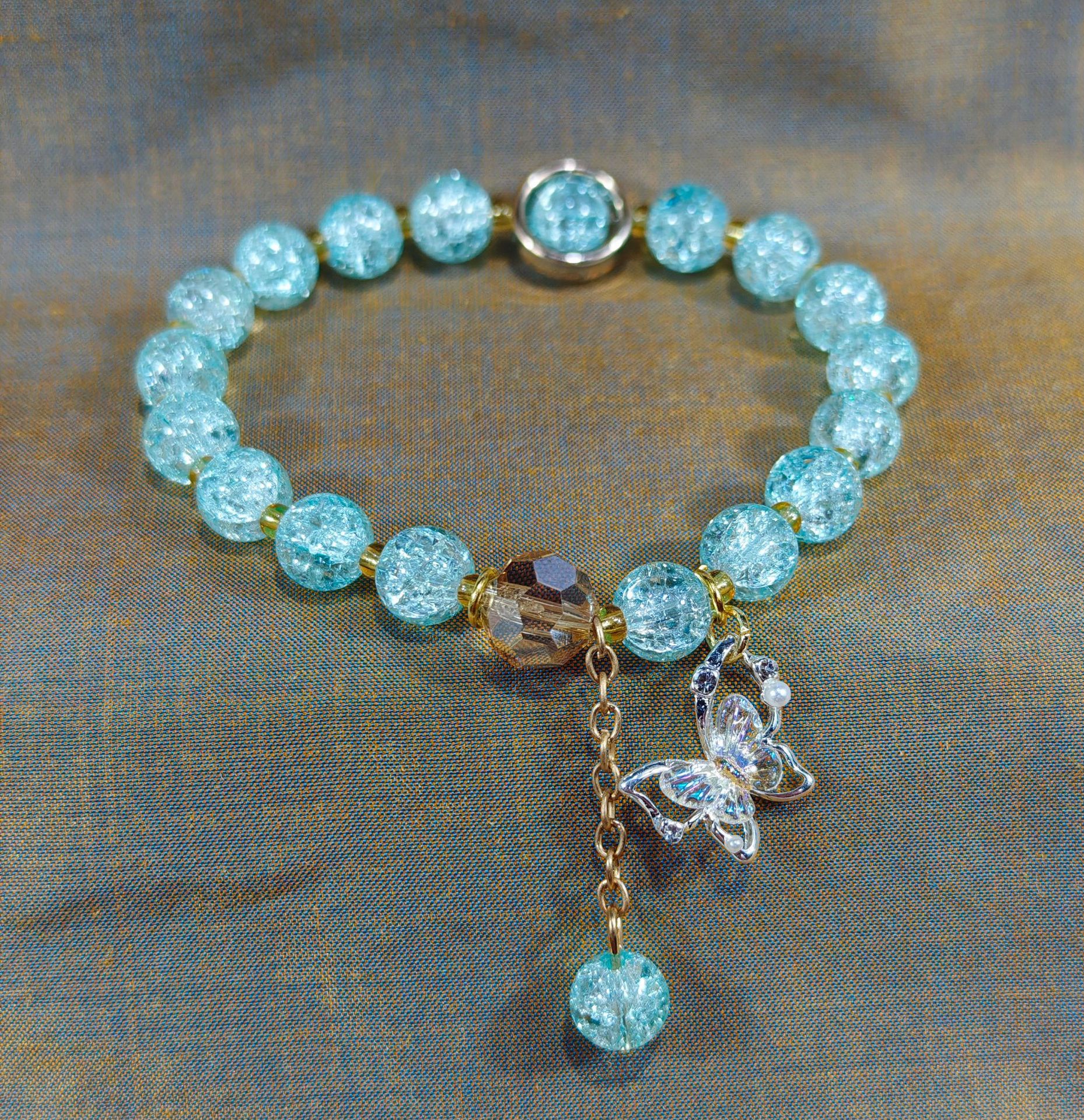 Las celebridades de Internet retro transfronterizas suelen ser todo-fósforo pulsera elástica de estilo ins simple pulsera de moda de lujo ligero, joyería de temperamento