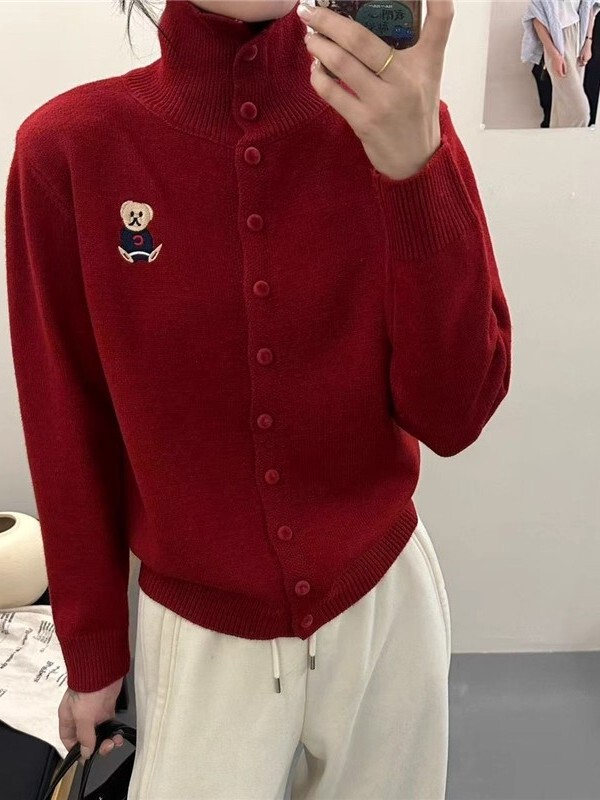 秋季女士短款毛衣针织开衫外套女2025年新款巨好看的早秋穿搭上衣|undefined