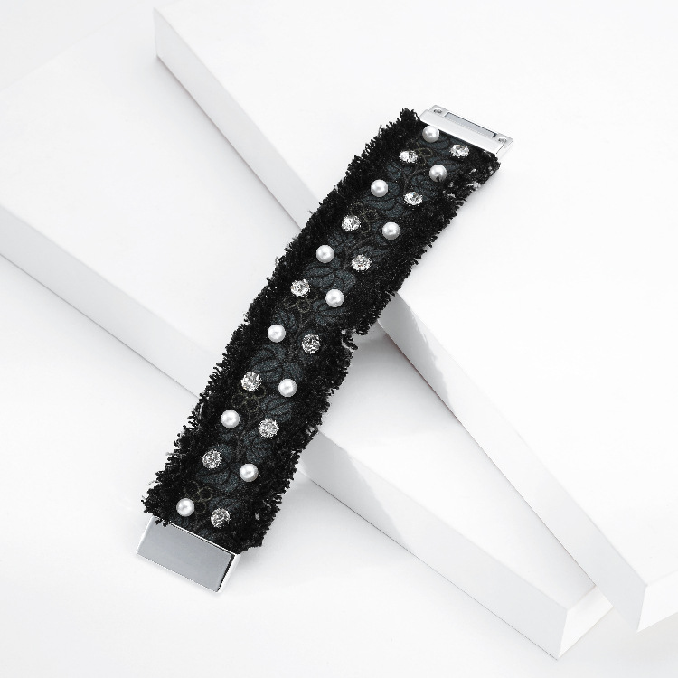 Bracelet Perles Strass En Denim Imprimé Rétro display picture 10