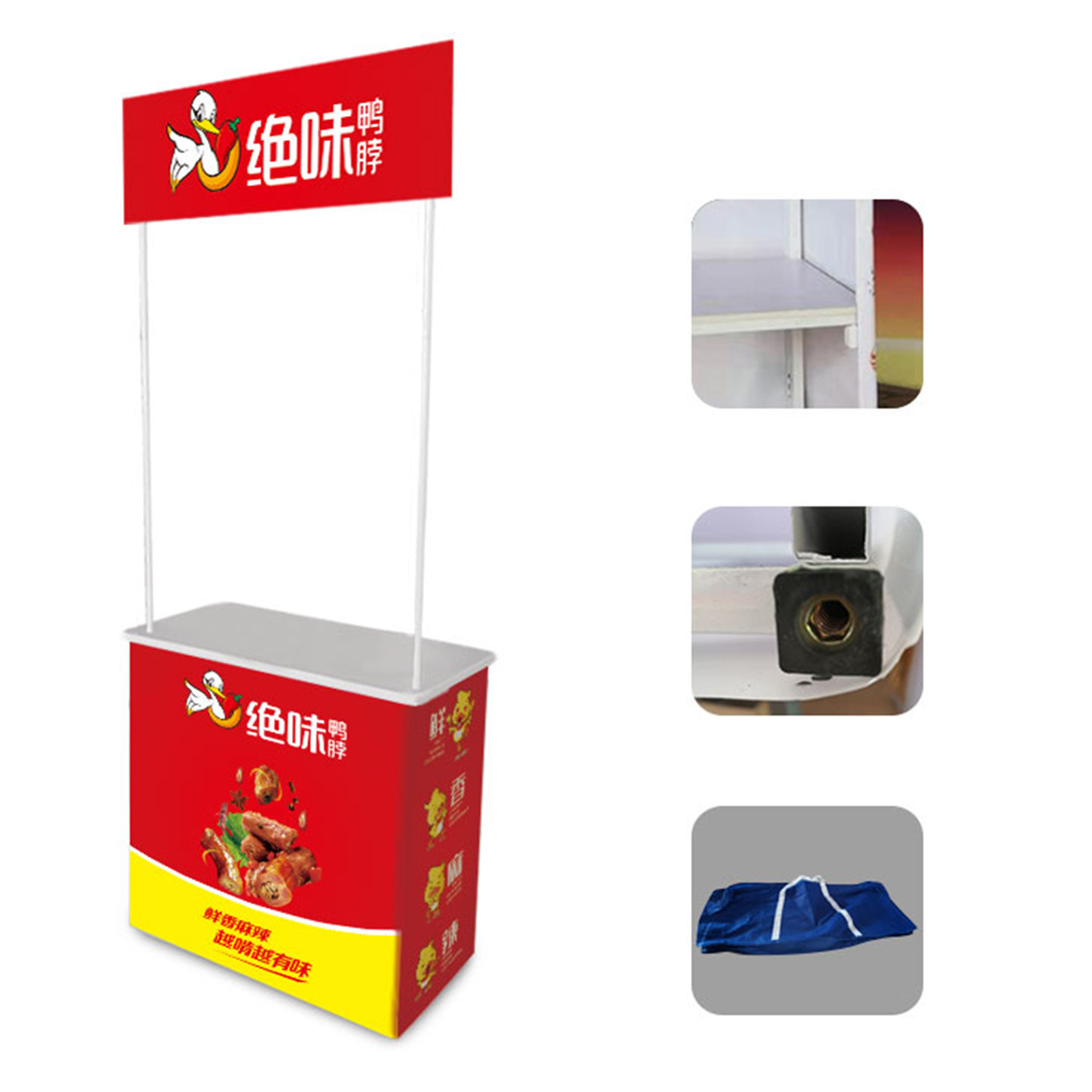 Estand de promoción plegable estand de exhibición estand pequeño carrito supermercado prueba de mesa empuje tabla móvil portátil publicidad estante de exhibición