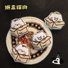 原创卡通毛绒动物头配饰可爱小狗猫别针 女孩发饰diy配件辅料批发