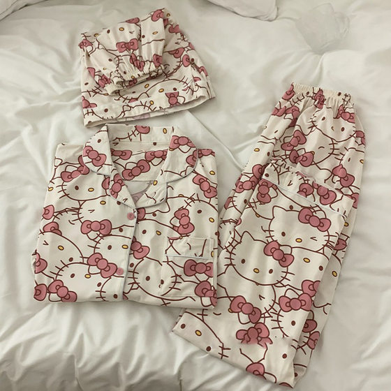 New Ins Style Hello Kitty hellokitty Home Clothes Pajamas Winter Women's Cute Sweet in stock Wholesale