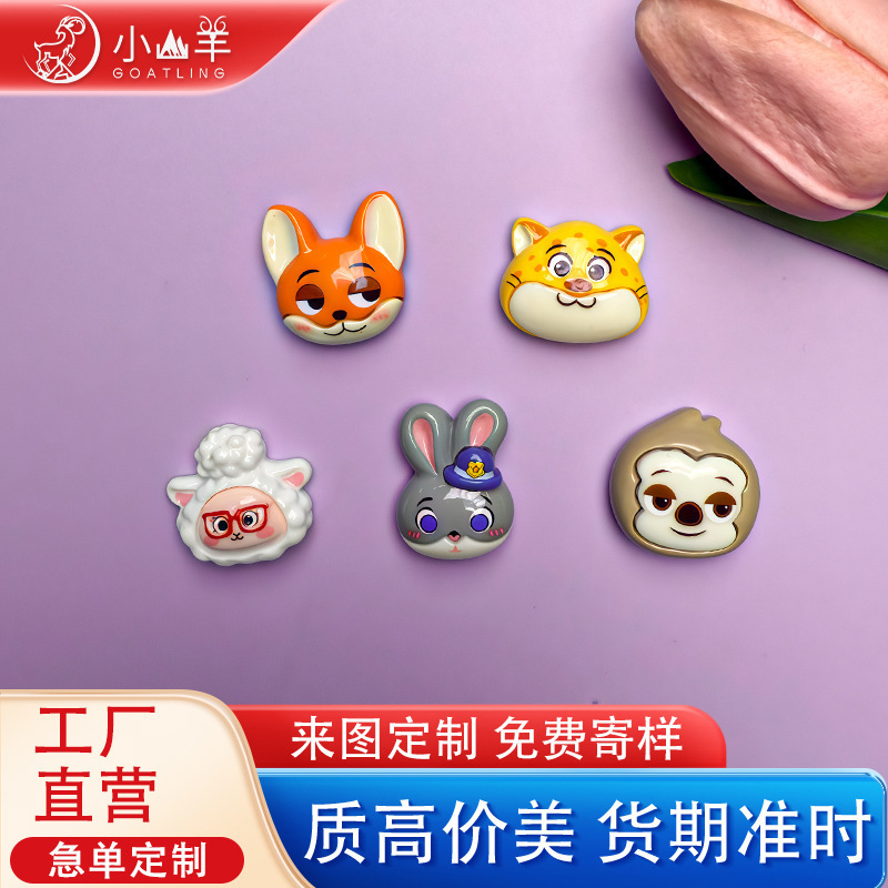 Cartoon Zootopia Resin Accessories DIY Cream Glue Handmade Hairpin Headdress Patch Hole Shoe Buckle Material