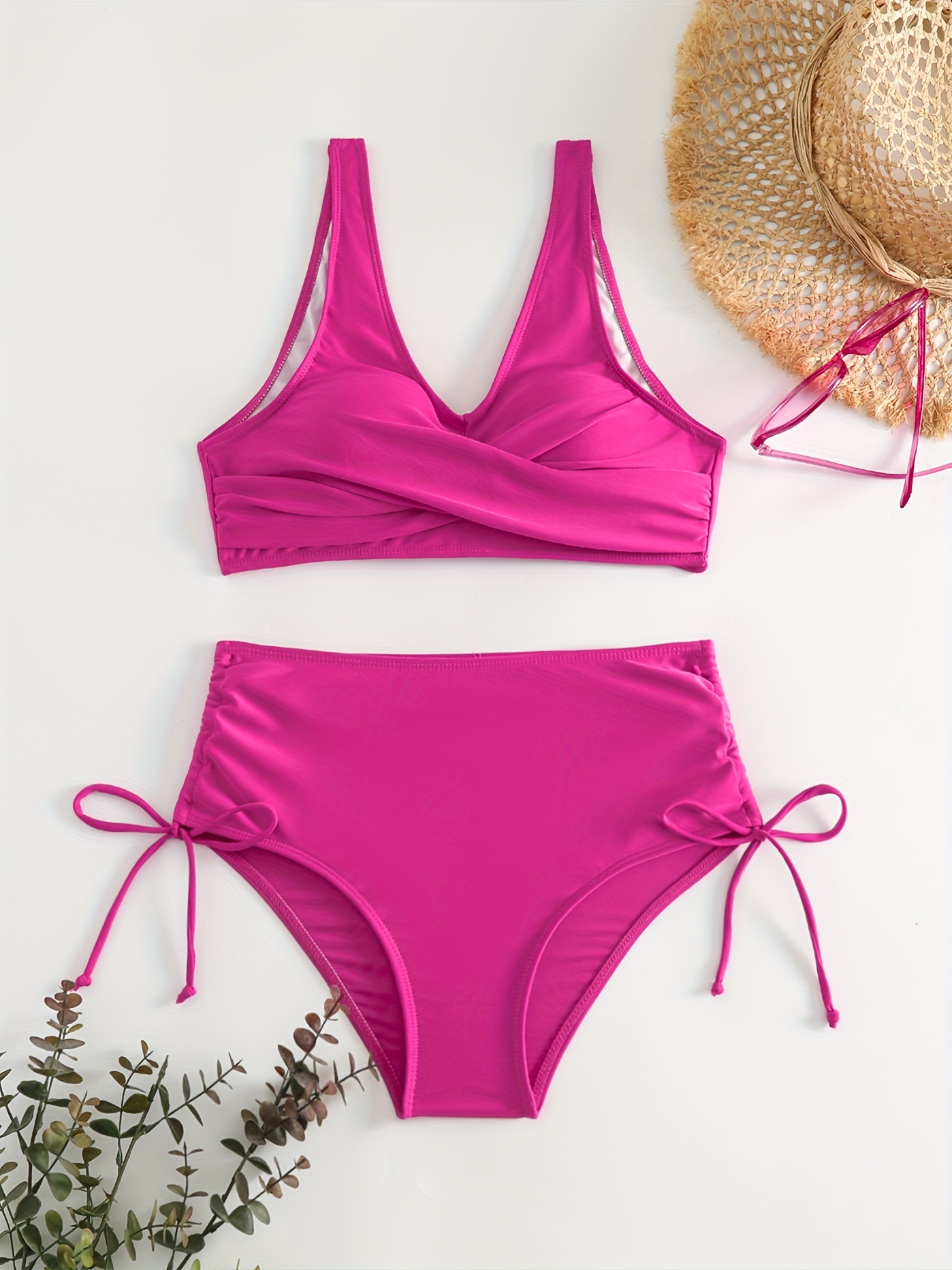 136g Weight Sexy Feel Of Sensation Mid Waist Panties Waist Bikini Panties Style Bralette Bra Category Polyester Fabric Type 2 Pieces Set Quantity Swimming Pool, Beach Occasion Solid Color Pattern Women's Gender Women's Solid Color 2 Pieces Set Bikinis Swimwear 28