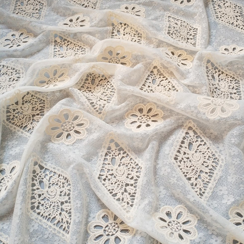 Lace Embroidery New Chinese Style National Style Clothing Dress Designer Fabric Lace Embroidery New Chinese Style National Style Clothing Dress Designer Fabric