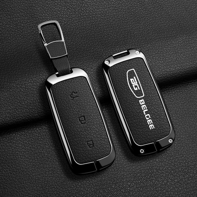 X80 PHEV metal key – Car key bag - galaxy-a-model-geely-bg-logoblack-goat-pattern-b01-buckle