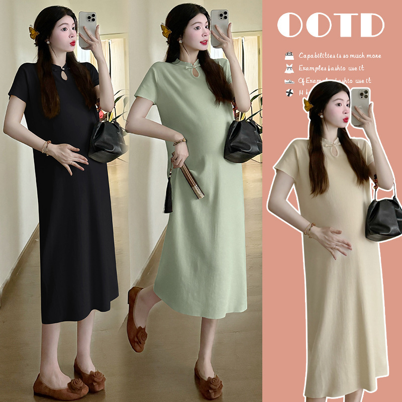 2026 New Chinese-Style Improved Qipao Slimming Maternity Dress Mid-Length Postpartum Nursing Dress 2026 New Chinese-Style Improved Qipao Slimming Maternity Dress Mid-Length Postpartum Nursing Dress