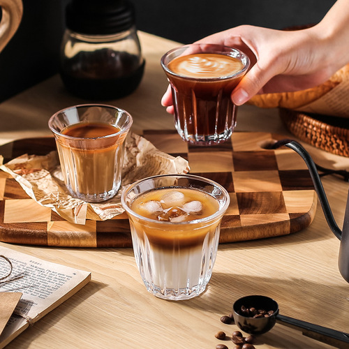 Bombardier Simple Retro Glass Coffee Cup Ins Water Cup Home Espresso Iced Americano Dirty Latte Cup