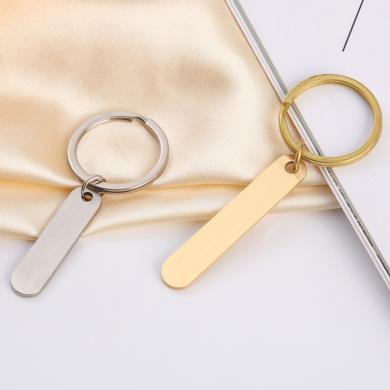 不锈钢长条防丢牌金属黄铜挂件挂牌号码钥匙牌空白真空电镀身份牌