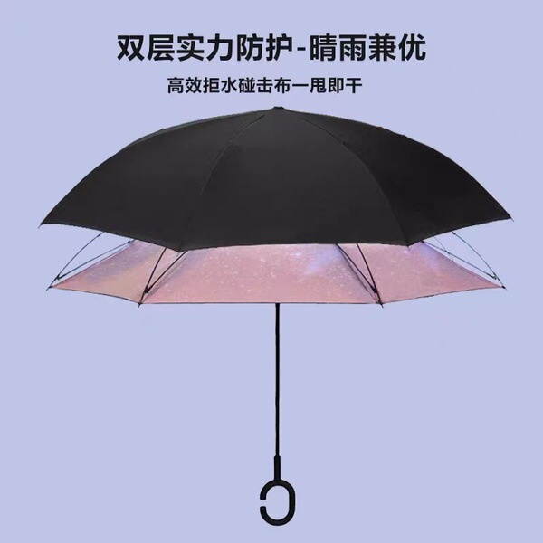 Automatic double-layer umbrella for men and women solar-powered