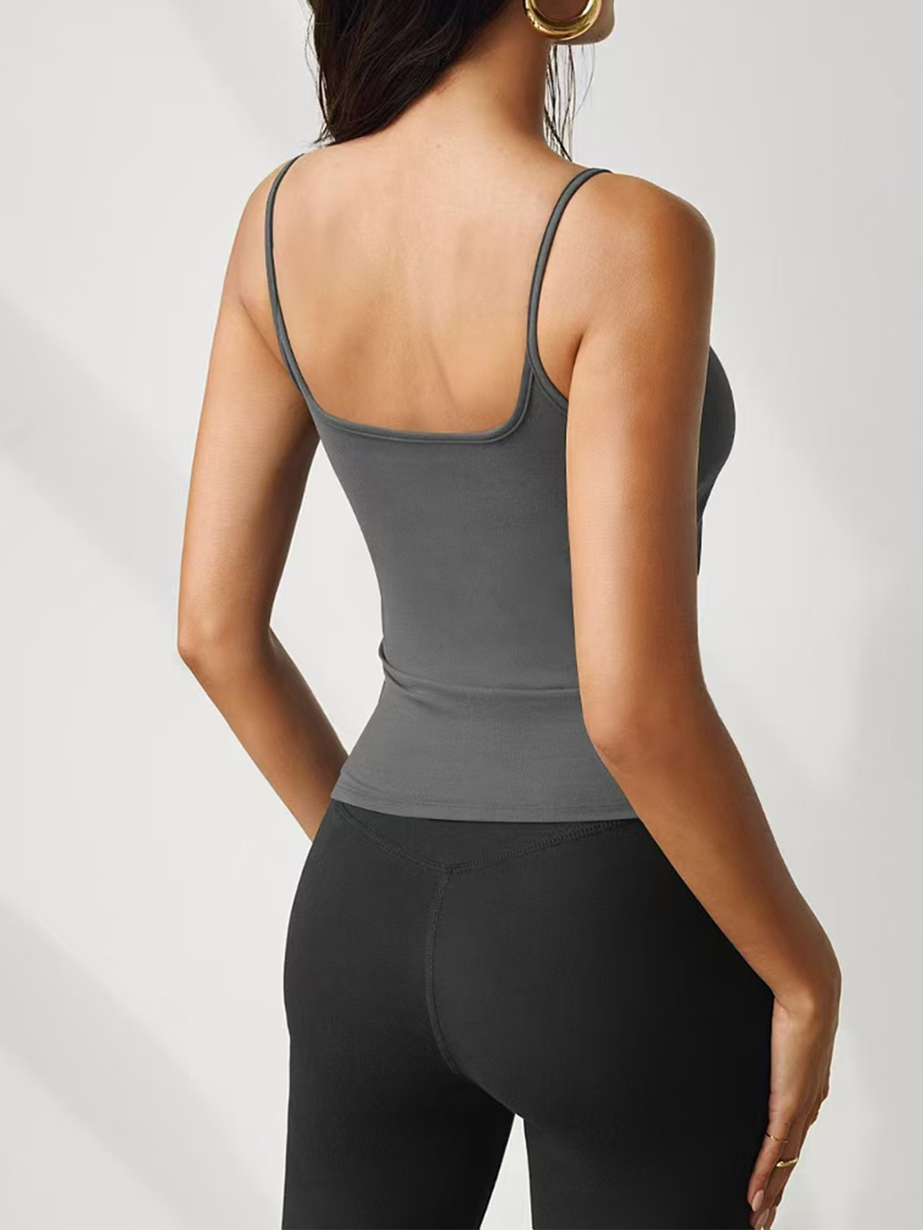 68g Weight Spandex, Viscose fiber Fabric Type Short Top Length Camisole Tops Type Daily Occasion Strap Neckline Slim Fit Type Solid Color Pattern 2025 Spring and Summer Season Women's Gender Simple Style Style Wholesale Women's Simple Style Solid Color Tank Tops 9