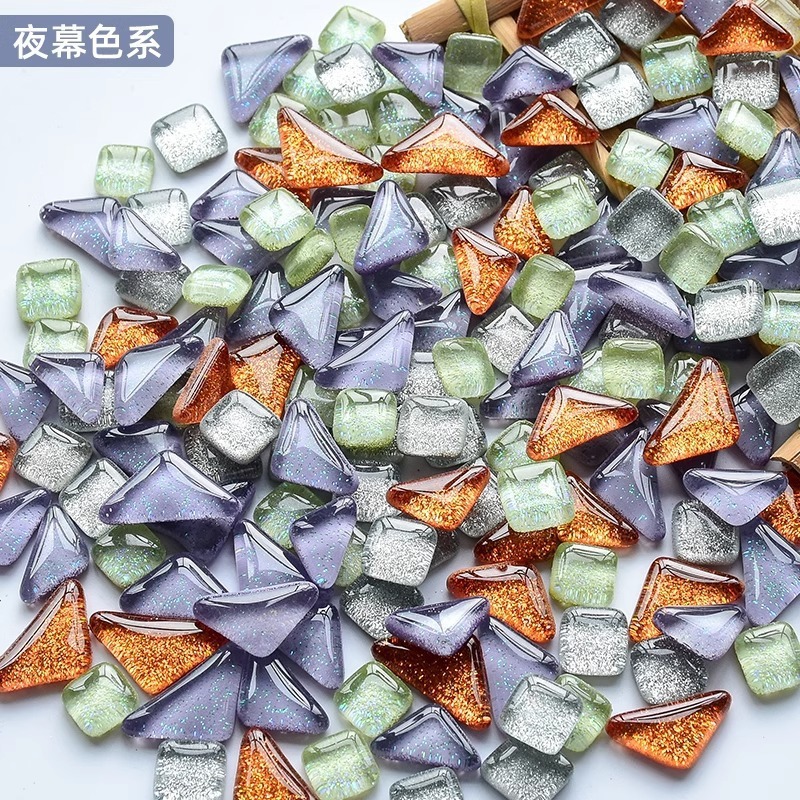 200克diy多元闪粉马赛克集合水晶自由石玻璃儿童手工材料颗粒|undefined