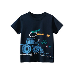 27kids Foreign Trade Children's Clothing 2024 Summer New Products Children's Short Sleeve T-Shirt Boys' Clothes One Piece Shipping 