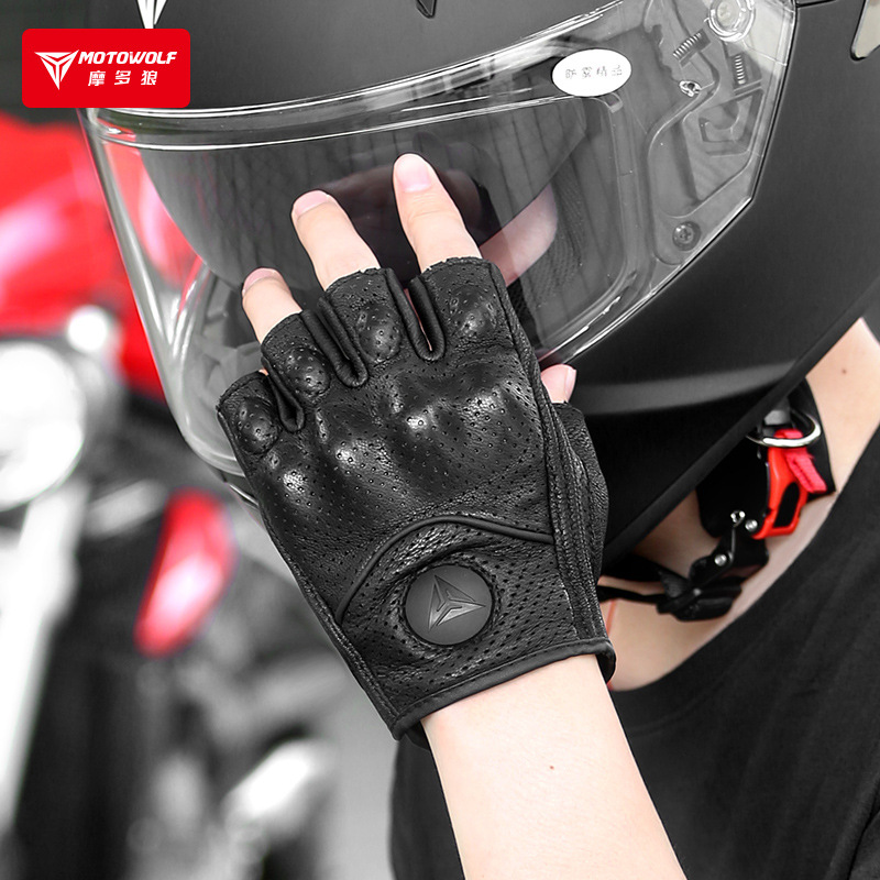 Guantes de montar a caballo de la motocicleta de verano al aire libre GUANTES DE Caballero De cuero resistente a la caída guantes de cuero de la motocicleta de los hombres