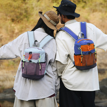 山系ins新款高颜值清新网抽绳背包情侣轻便旅行登山大容量双肩包