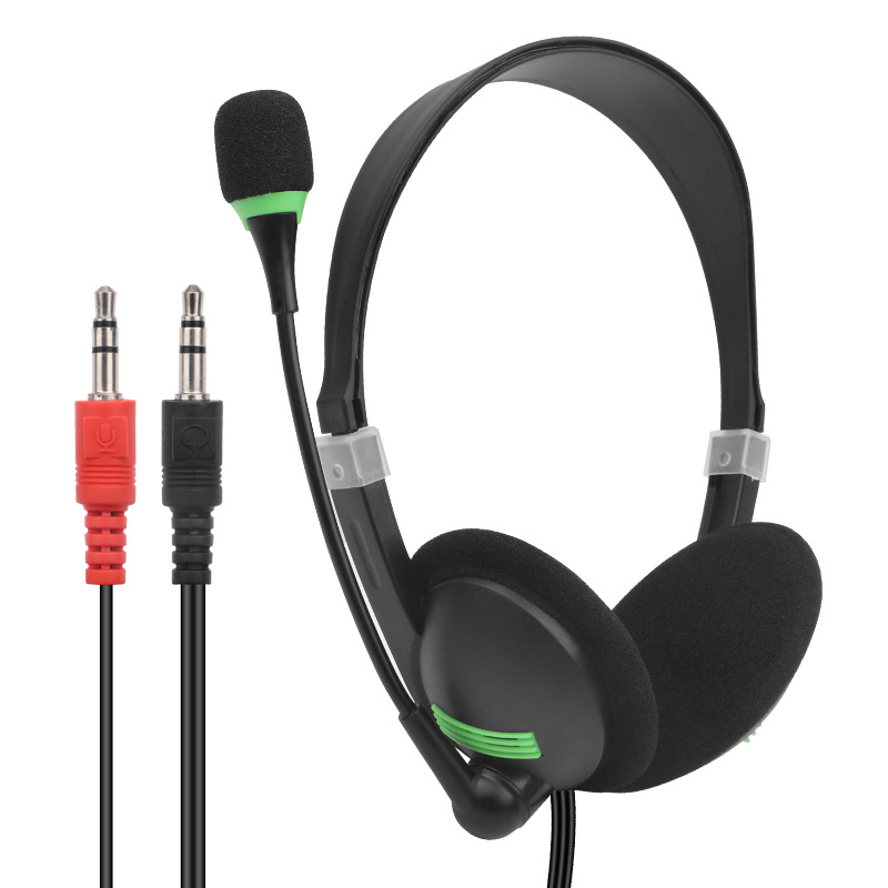 Cross-Border Call Headset Head-Mounted Wired Headset Computer Tablet Universal 3.5mm Heavy Bass Gaming Headset