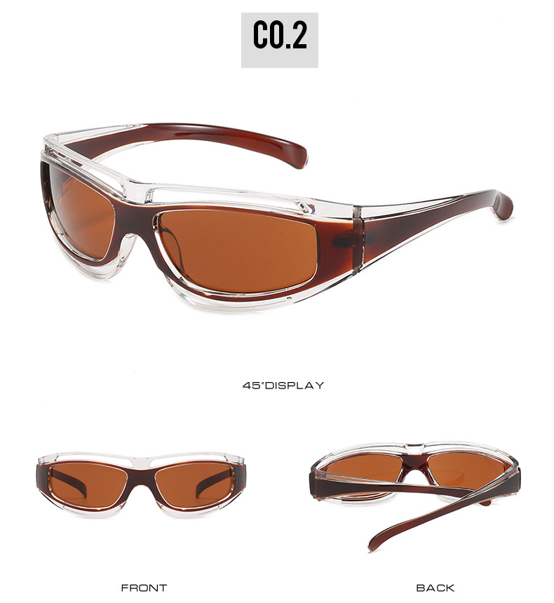 Biker Glasses Style Fashion Geometric Ac UV400 Protection Biker Full Frame Men's Sunglasses