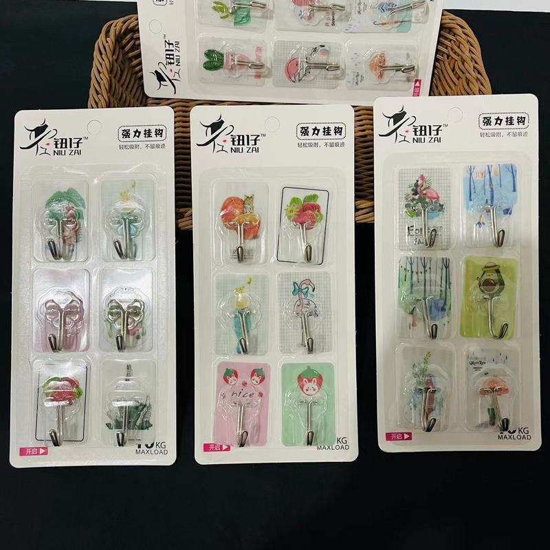 6个装粘钩日常家用粘钩挂钩粘胶卫生间挂钩免打孔厨房钩一元货源|undefined
