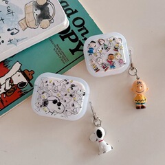卡通史努比可爱适用AirPods1/2保护套透明AirPods3/4代苹果耳机壳