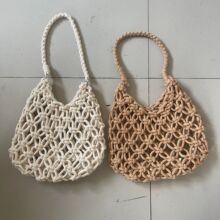 三泽/亚马逊货源女士手工编织包小众设计手拎包新中式包针织包
