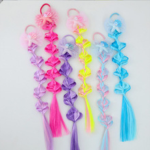 儿童假发辫发夹蝴蝶结可爱泡泡辫发卡女童不伤发编发发饰女孩头饰