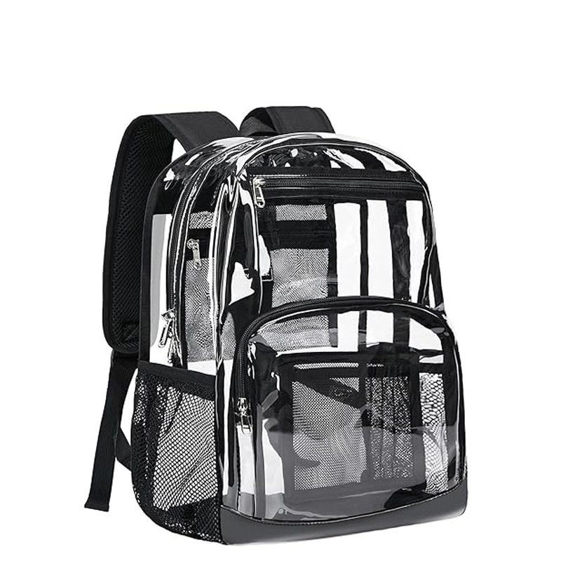 Amazonの人気PVC透明バックパック透明バックパックセキュリティフリー視覚化バッグ大容量透明バックパック|undefined