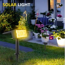 亚马逊太阳能草坪灯 高亮49LED户外防水花园一体地插射灯庭院灯