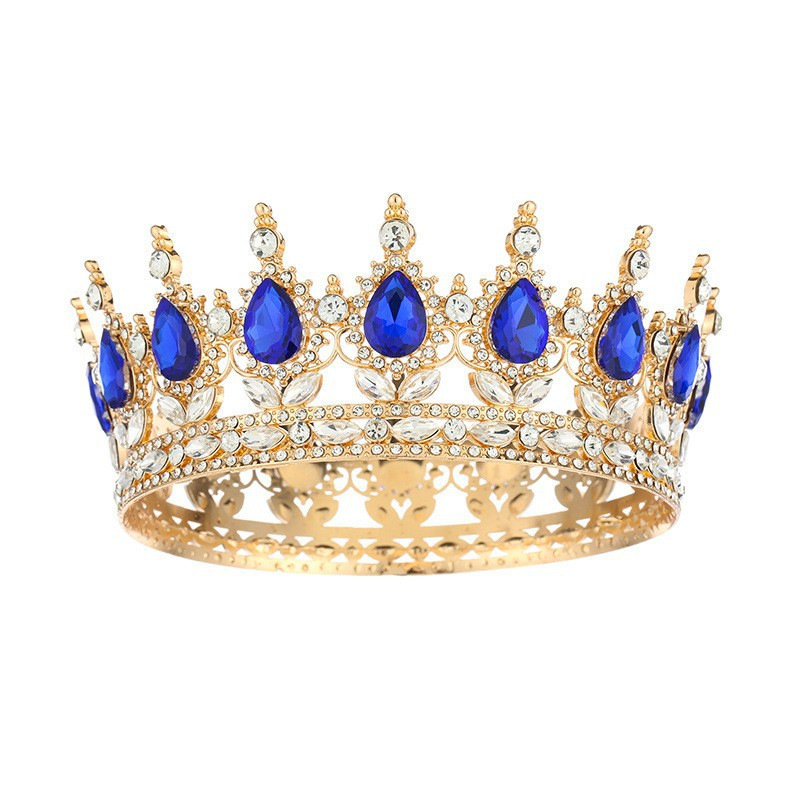 Europa y Estados Unidos cabeza de corona de novia barroca colorida de cristal peinado noble temperamento reina corona de fénix