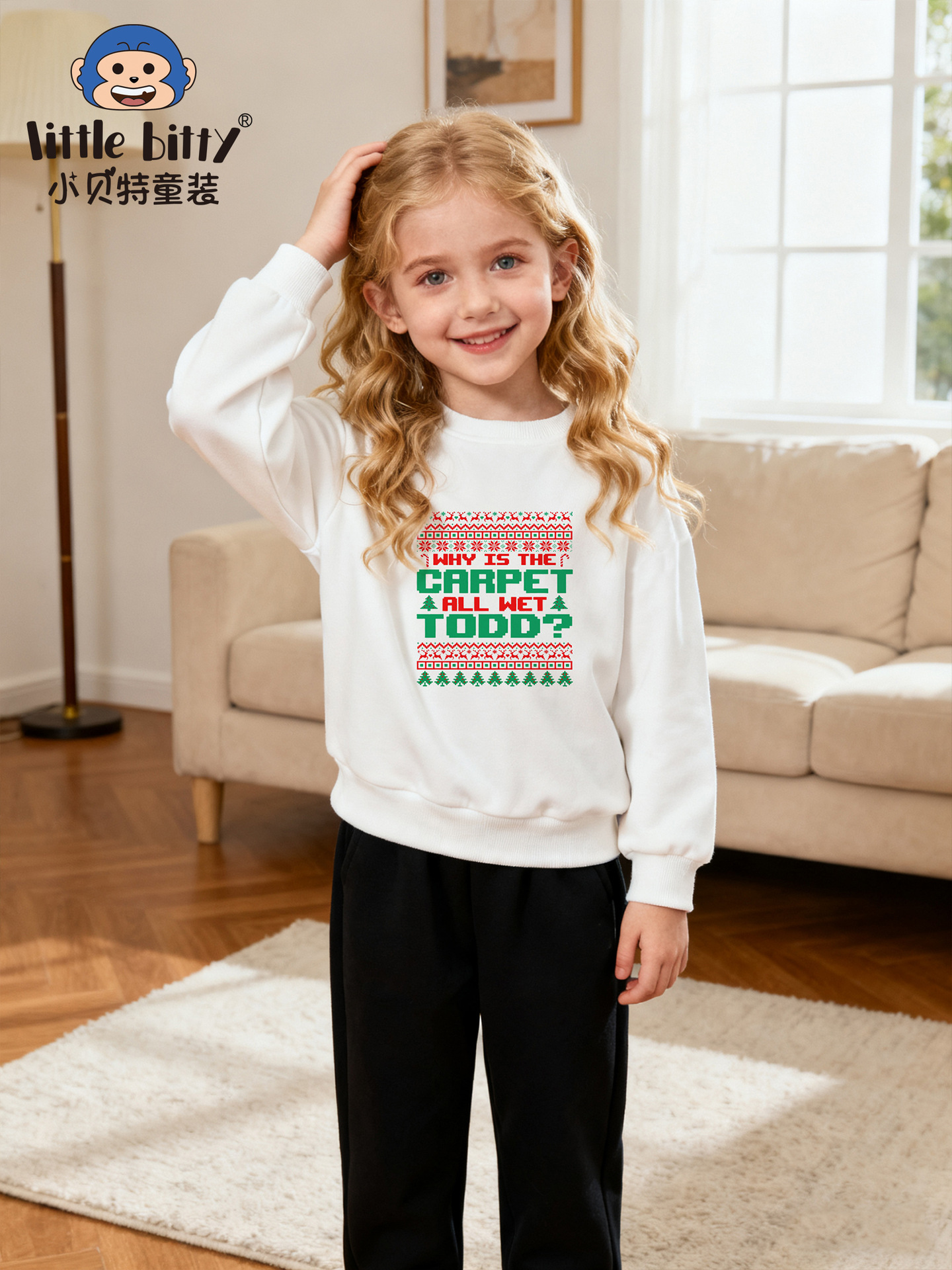 25 Years of European and American Autumn New Styles Children's Long-Sleeve Sweatshirts Christmas Cartoon Round-Neck Knit Pullovers Children's Clothing Wholesale