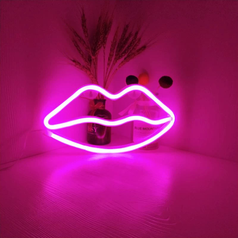 LED неоновая модель-лампа (Tetton) — USB + батарея, различные формы и цвета, декоративная 27×20×2.8 см