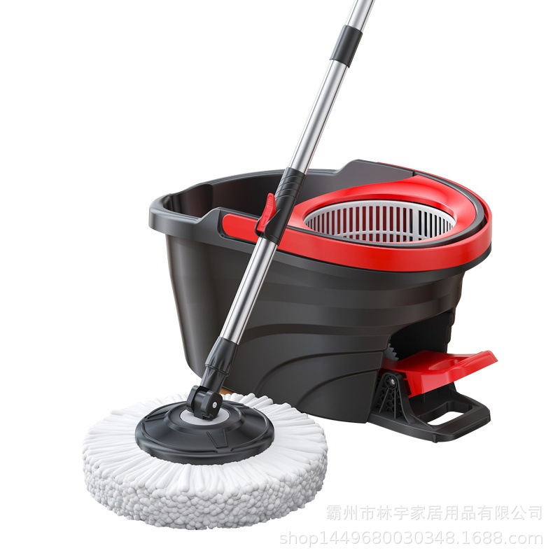 Rotary Mop Hand-free Household One-tow Clean Mop Bucket suit Telescopic Rod Pedal Hand Pressure Double Drive Mopping Cloth