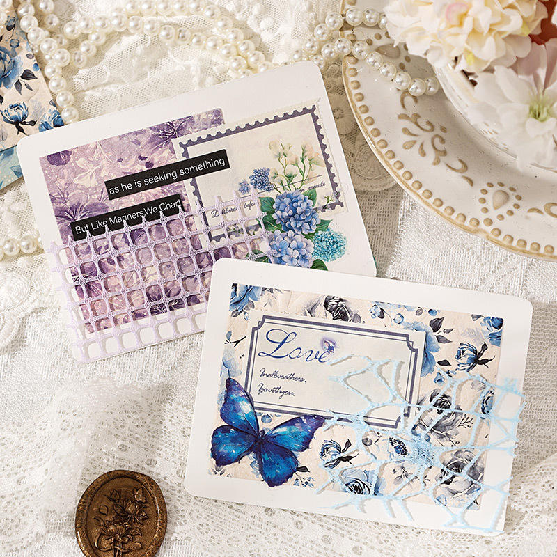 Huanglang Weibo no adhesivo material papel diy cuentas de mano paisajismo material fondo relieve flor triturada material retro papel