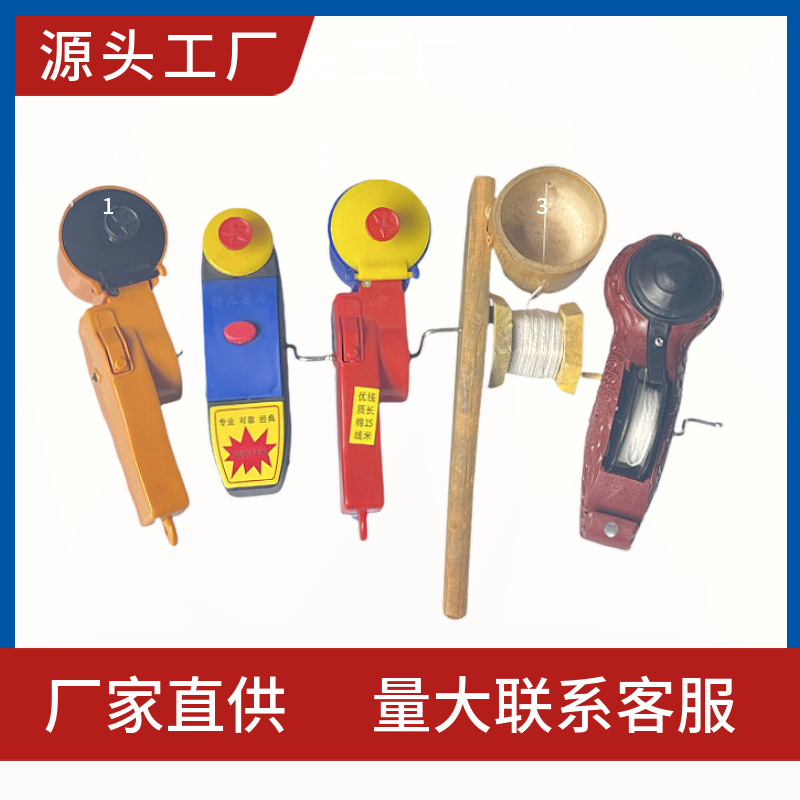 便携卷式手动毛竹木制墨斗木工专用粉斗不锈钢画划线器厂家手编