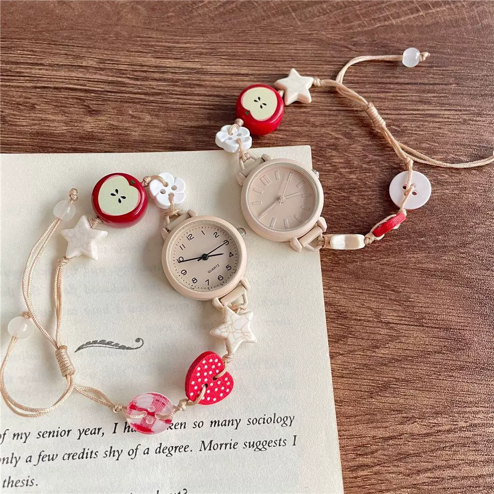 ins风可爱串珠石英手表女学生闺蜜款小众设计简约百搭少女心腕表